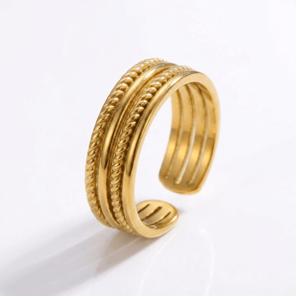 Anel Duna Banhado em Ouro 18k