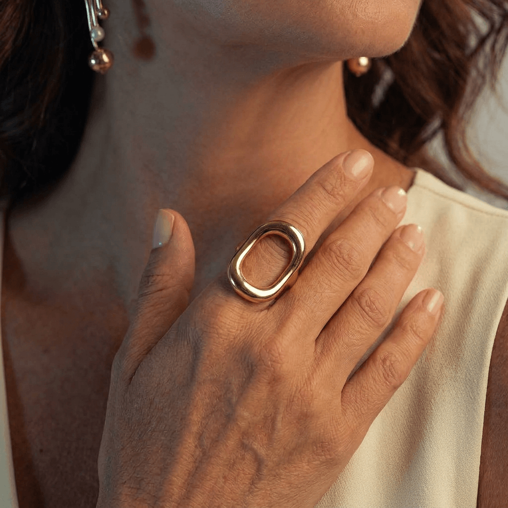 Anel Musa Banhado em Ouro 18k