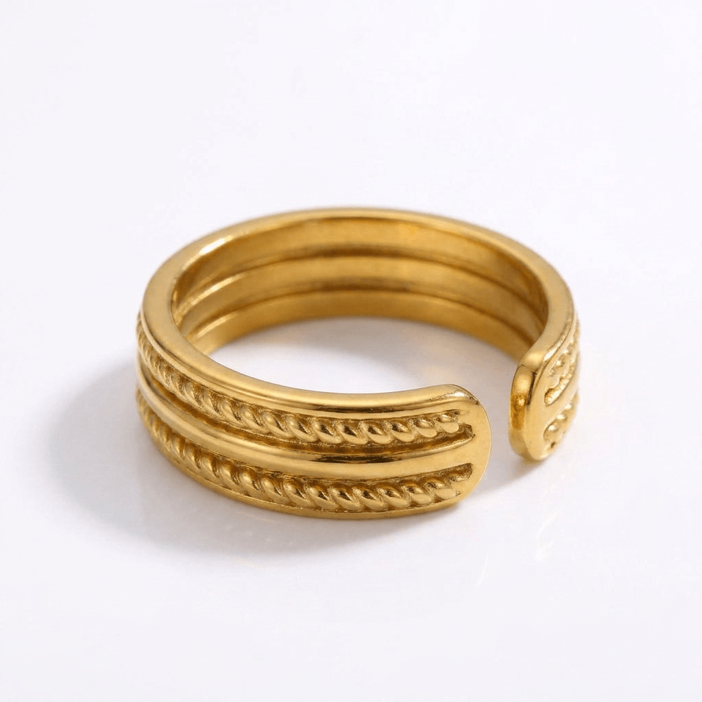 Anel Duna Banhado em Ouro 18k