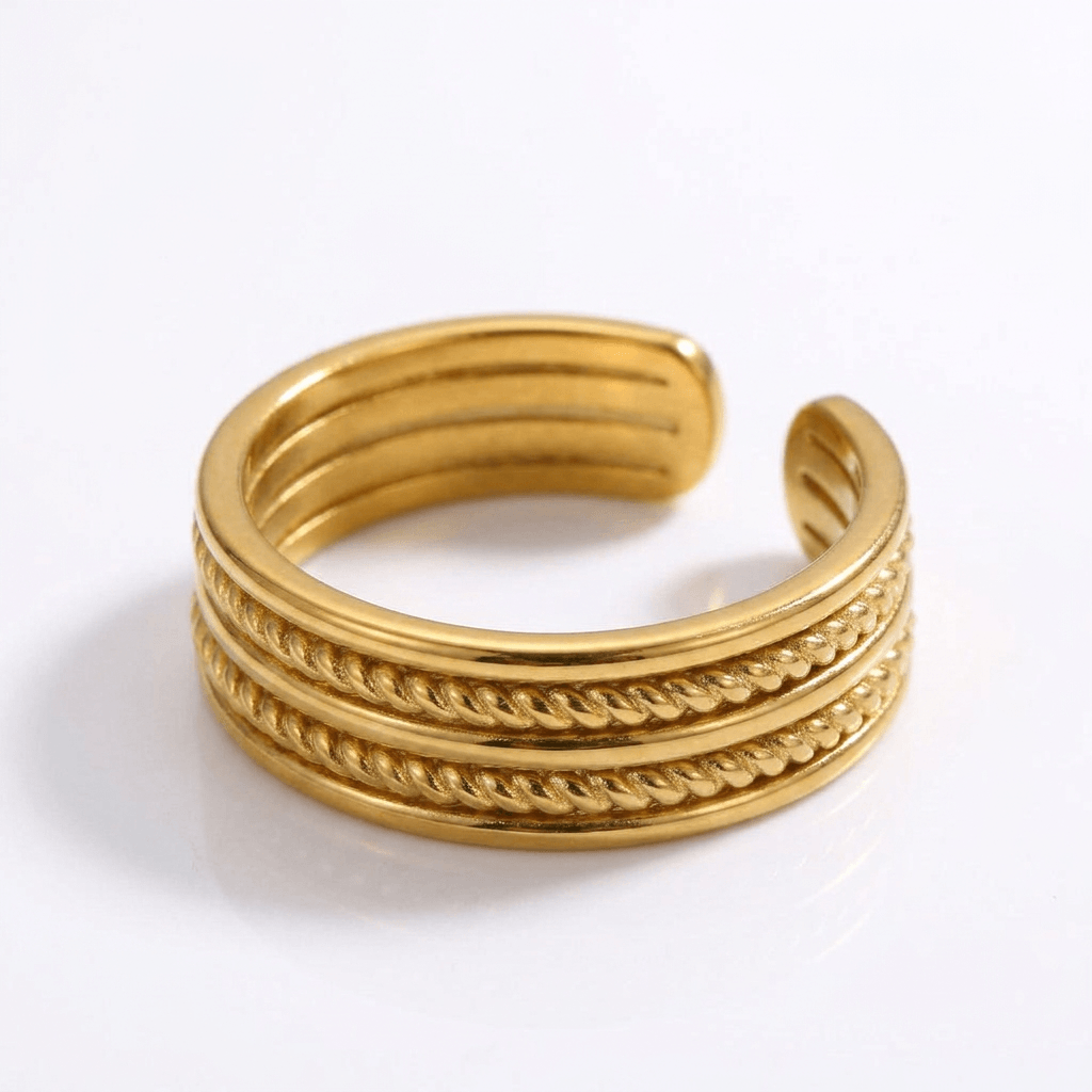 Anel Duna Banhado em Ouro 18k