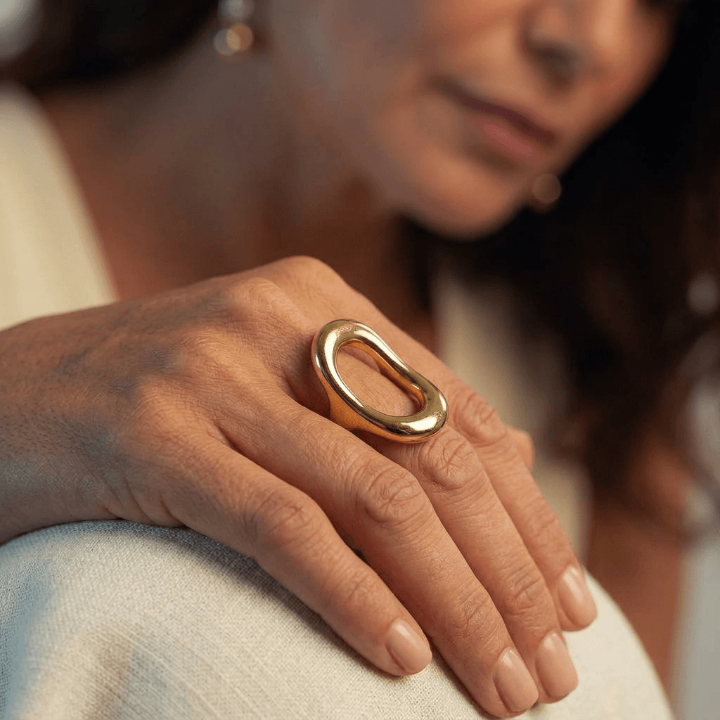 Anel Musa Banhado em Ouro 18k