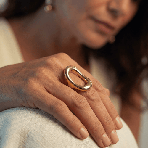 Anel Musa Banhado em Ouro 18k
