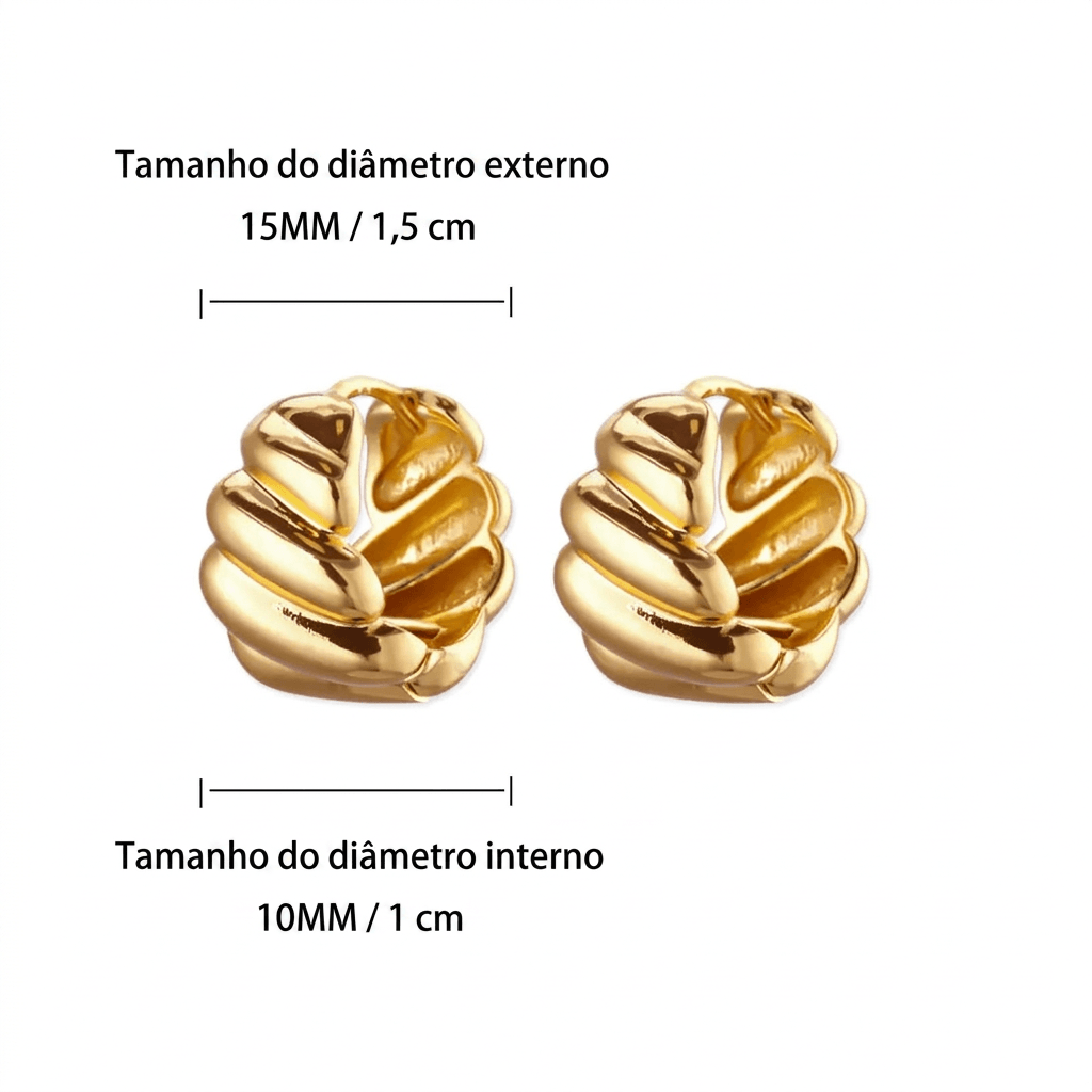 Brinco Nautilus Banhado em Ouro 18k