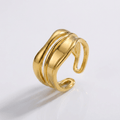 Anel Wave Banhado em Ouro 18k