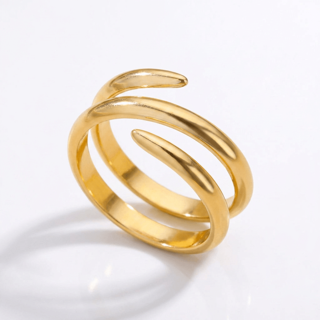 Anel Serpe Banhado em Ouro 18k