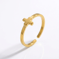 Anel Cruz Banhado em Ouro 18k