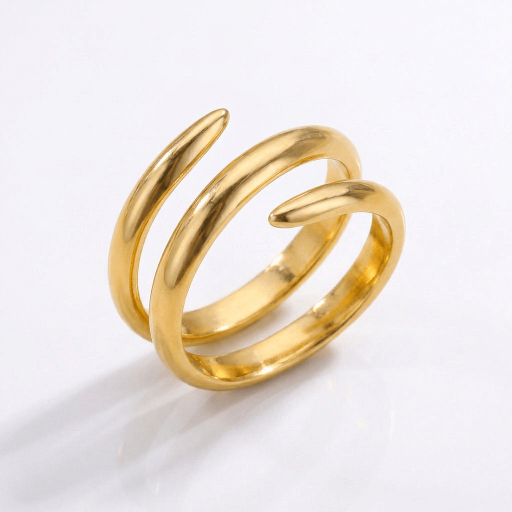 Anel Serpe Banhado em Ouro 18k