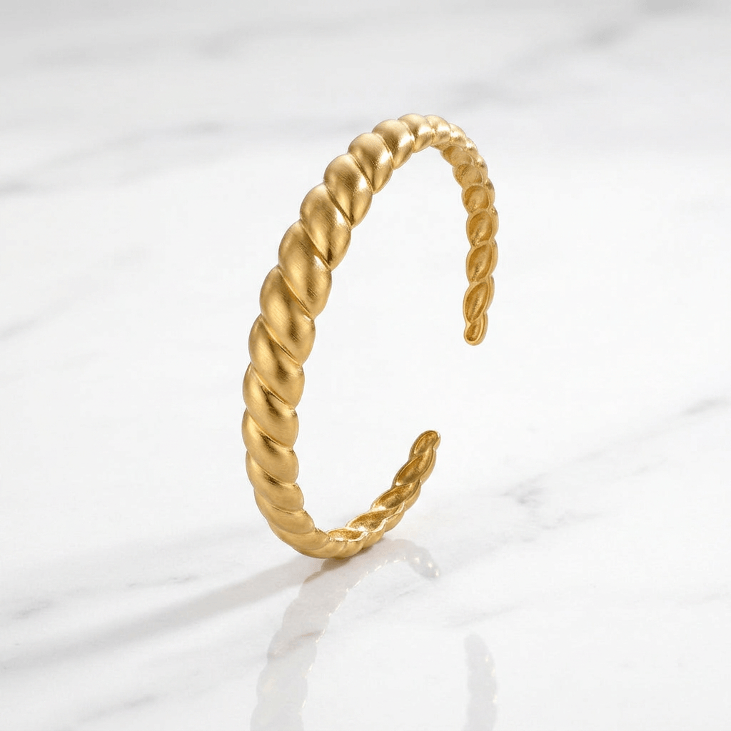 Bracelete Trançado Banhado em Ouro 18k