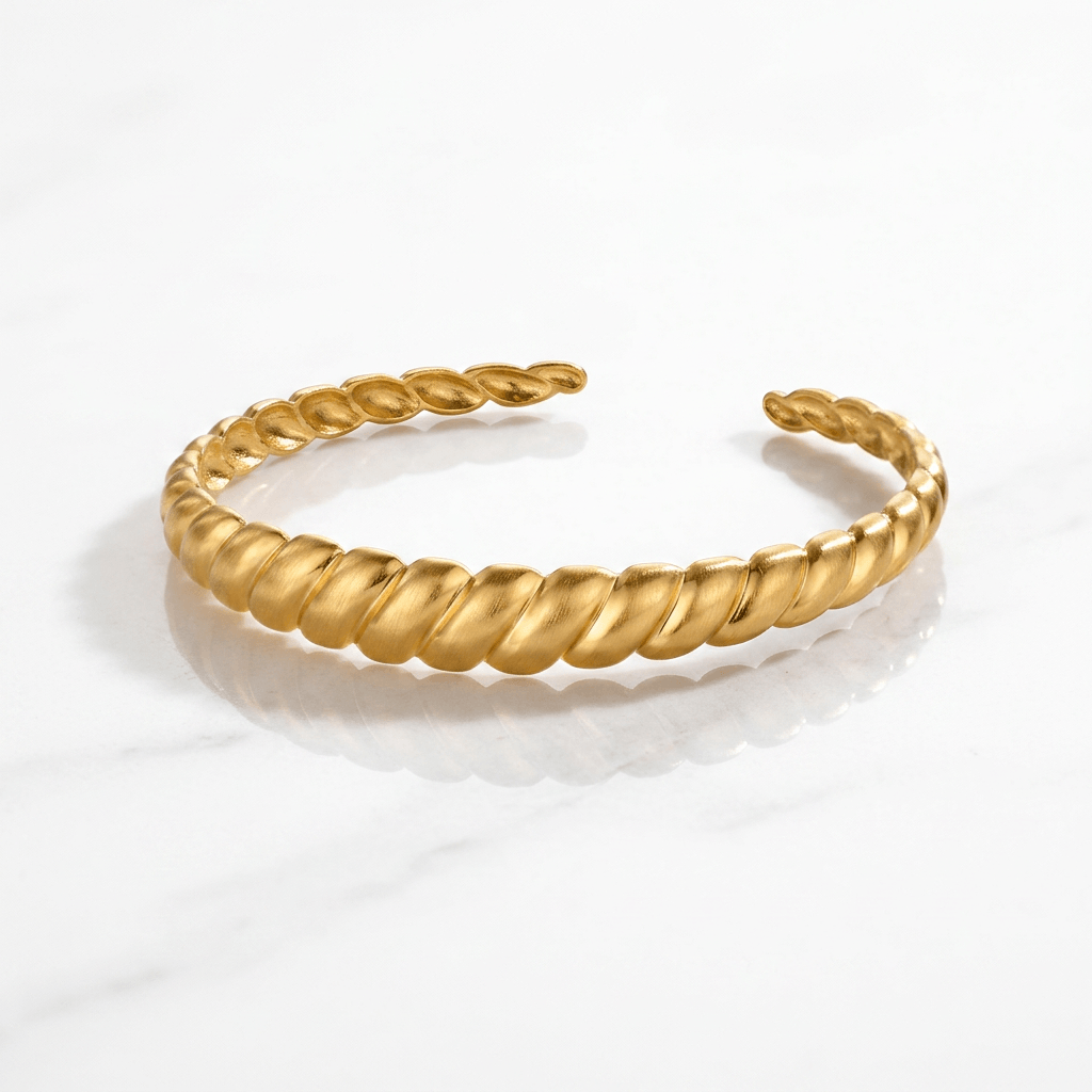 Bracelete Trançado Banhado em Ouro 18k